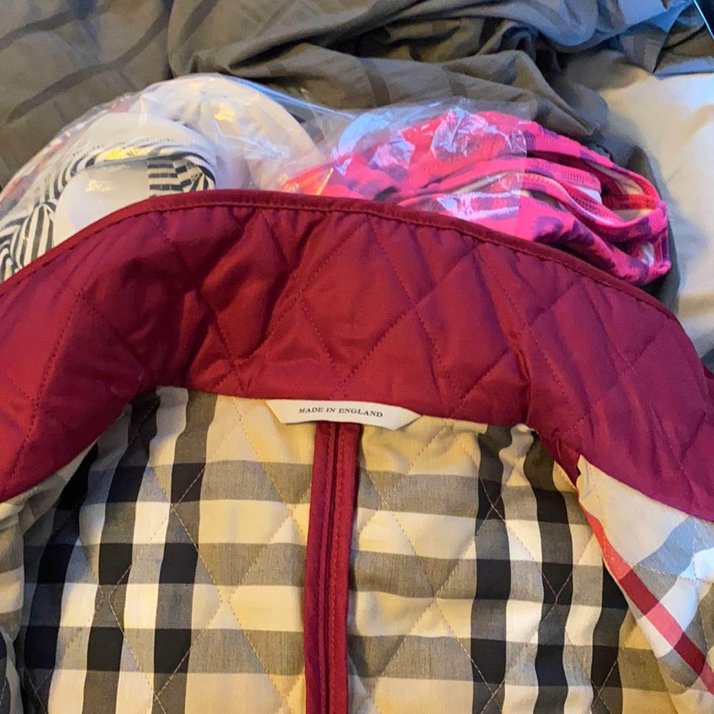 Burberry Quilted Bomber Jacket in Deep Burgundy - Picture 2 of 16